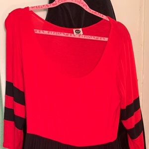 Xl red and black color block dress